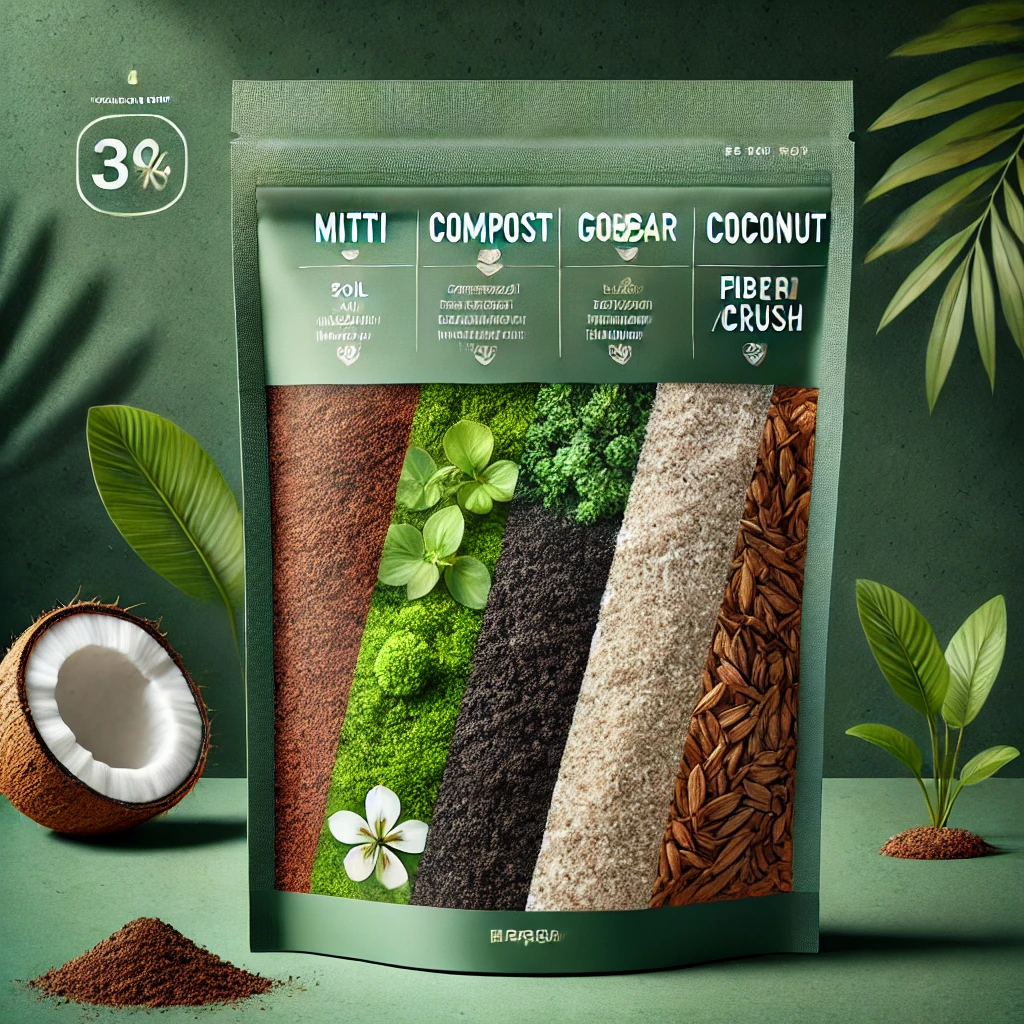 Mitti (soil), Compost, Gobar, and Coconut Fiber_Crush. 2