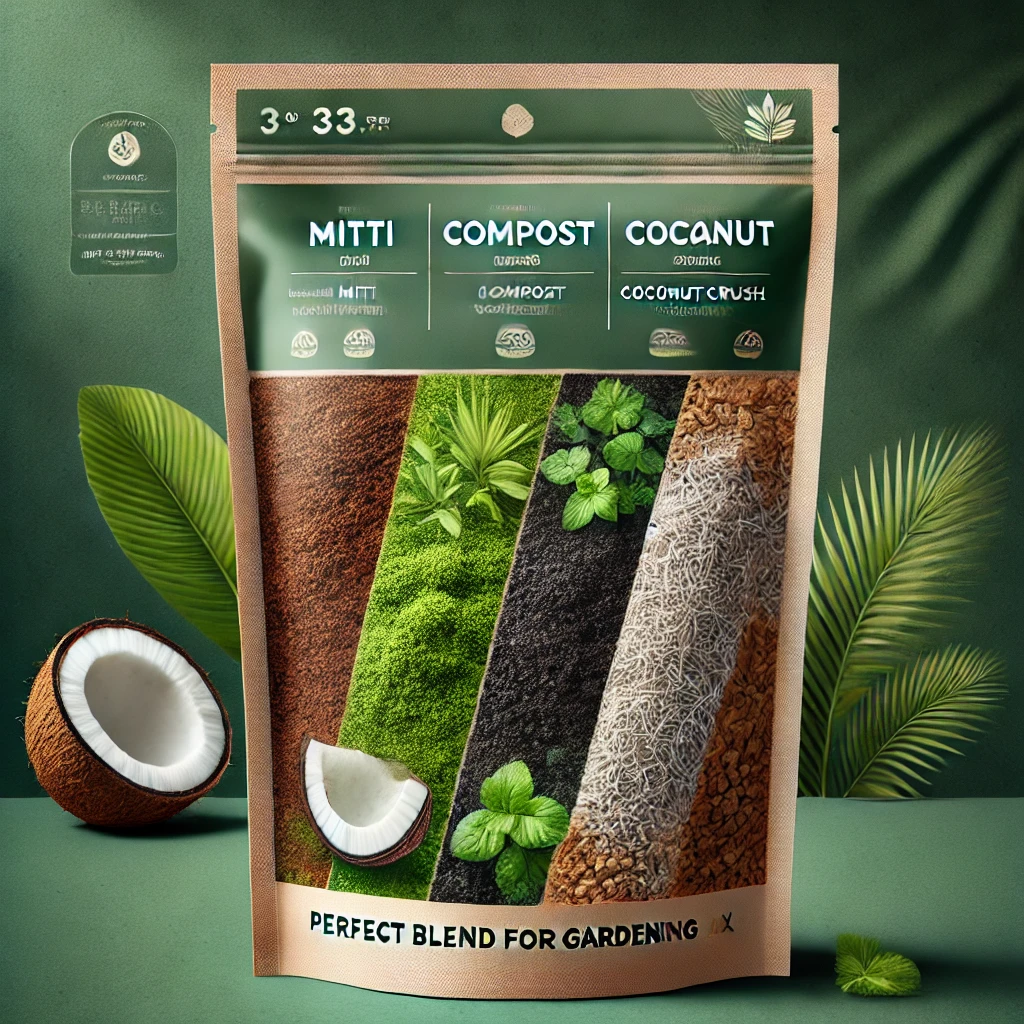 Mitti (soil), Compost, Gobar, and Coconut Fiber_Crush.